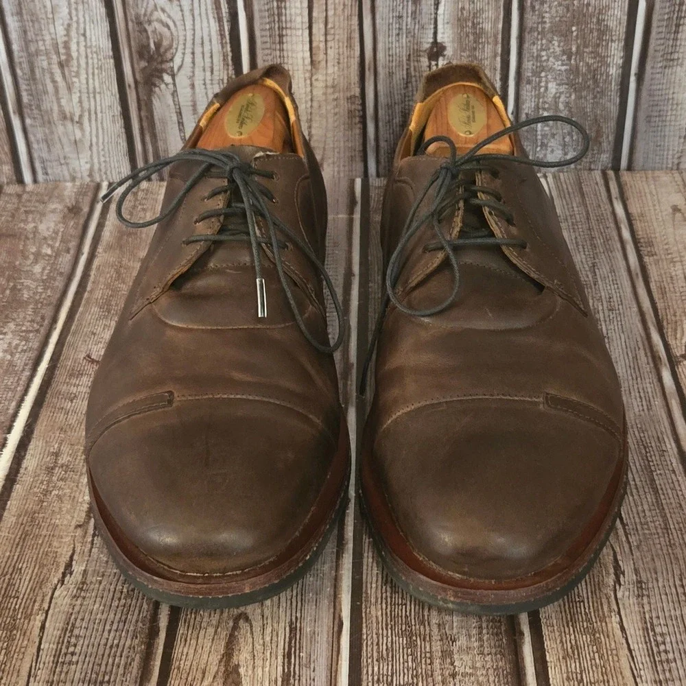 Sz 9 Mens Timberland Wodehouse Lost History Brown Leather Cap Toe Oxford Shoes